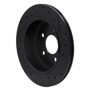 Ford Crown Victoria Brake Rotor (1) - Rear Left - R1 Concepts - Drilled & Slotted - Black - `03-`11